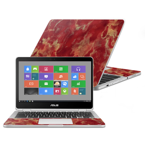 MightySkins ASCHFL12-Crimson Marble Skin for Asus Chromebook Flip C302