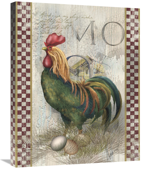 Global Gallery GCS-121132-2228-142 22 x 28 in. Green Pastures Rooster 