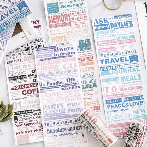10cm*5m Word Sentence Wide Washi Tape