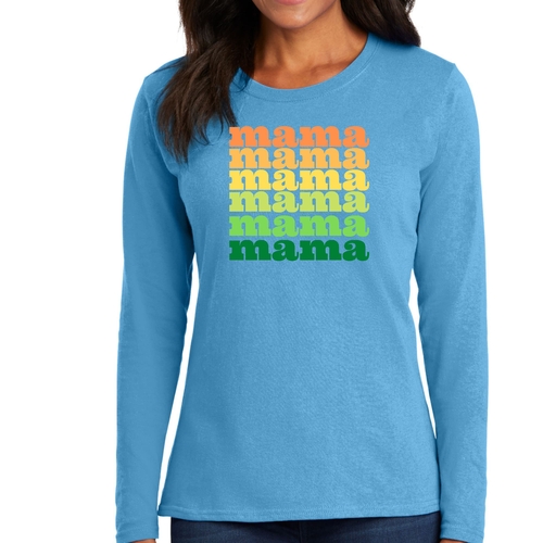 Womens Long Sleeve Graphic T-shirt - Mama Celebrating Mothers