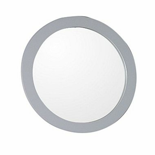 Bellaterra Home 9900-M-LG Round Framed Mirror Wood, Light Gray