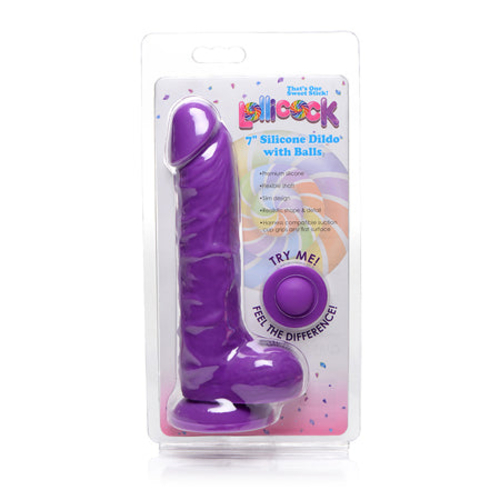 Curve Toys Lollicock 7 in. Silicone Dildo with Balls & Suction Cup