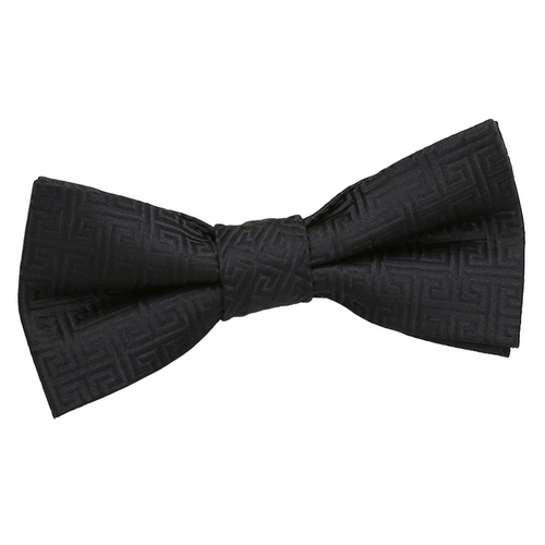 Greek Key Pre-Tied Bow Tie - Boys - Black