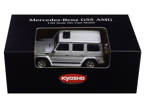 Mercedes Benz G55 AMG Silver 1/64 Diecast Model Car by Kyosho