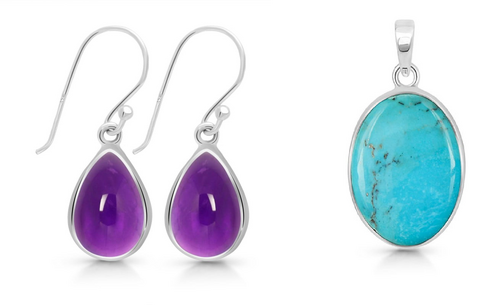 Drop Earring for Women & Artificial Turquoise Pendant Pack of 2
