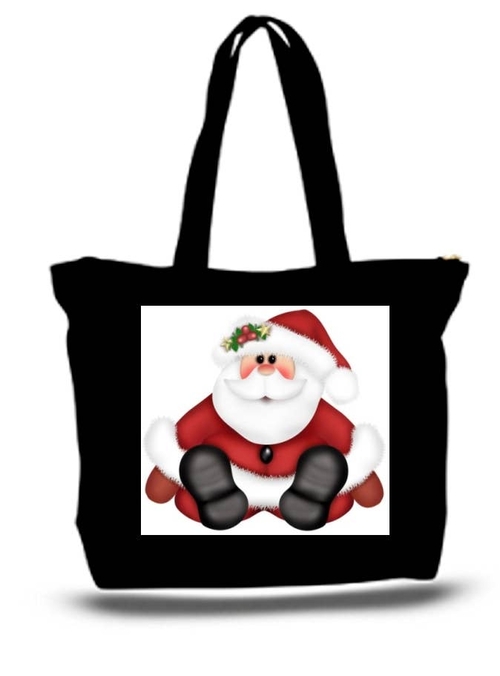 Santa Claus Large Tote New Zipper Bag