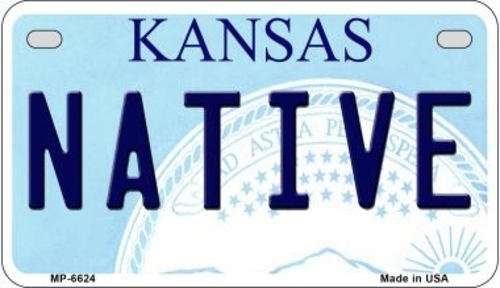 Smart Blonde MP-6624 Native Kansas Novelty Metal Motorcycle Plate - 7 