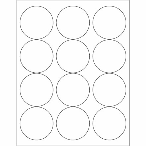 Box Partners LL146 2.5 in. White Circle Laser Labels - Pack of 1200