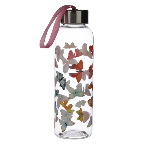 Butterfly House 500ml Reusable Water Bottle with Metallic Lid