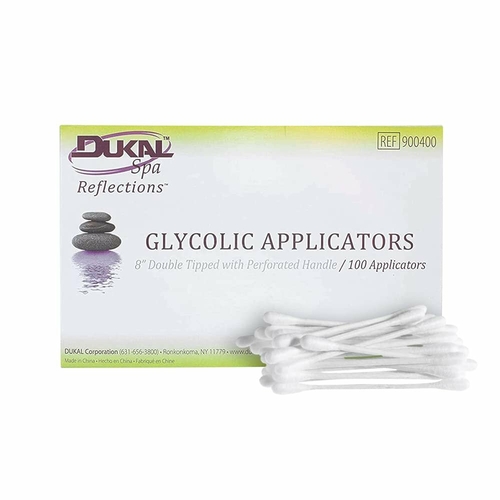 Dukal Glycolic Applicators 8". Pack of 100 Dual Tipped Applicators for