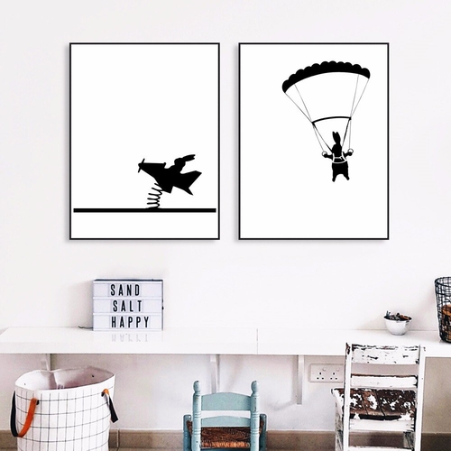 Rabbit Cartoon Sketch Canvas Art Print