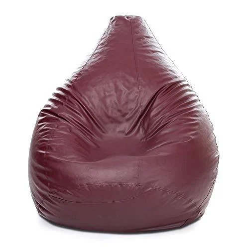 Leather Bean Bag Chair XL WINE