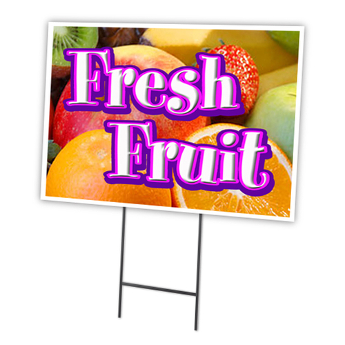 SignMission C-1216-DS-Fresh Fruit 12 x 16 in. Fresh Fruit Yard Sign & 