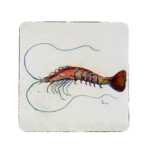 Betsy Drake CT395 4 x 4 in. Betsys Shrimp Coaster - Set of 4