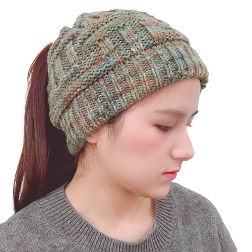 Soft Knit Ponytail Beanie Hat Soft Knit Messy Bun