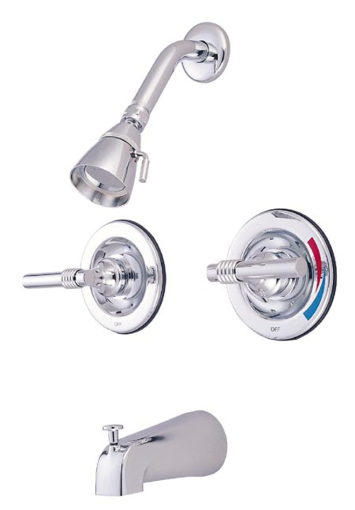 Kingston Brass KB661ML Twin Handle Tub & Shower Faucet Pressure Balanc