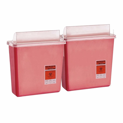Disposal Container Pack of 20, Translucent Red Sharps Bio Hazardous