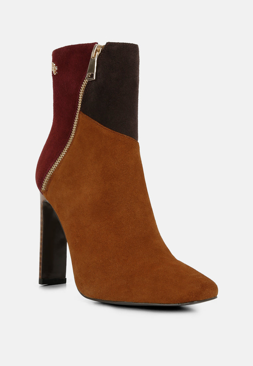 Ezra Patchwork Suede Ankle Boots