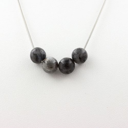 Labradorite 8mm 4 beads necklace.