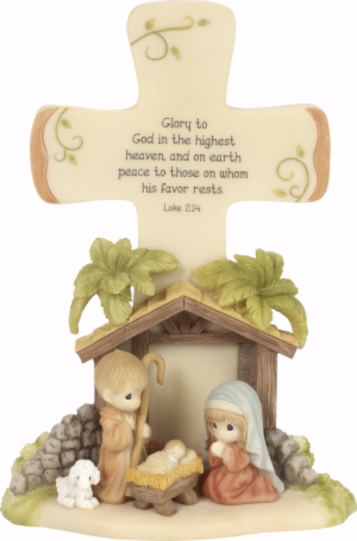 Precious Moments 142233 8 in. Glory to God Nativity Cross