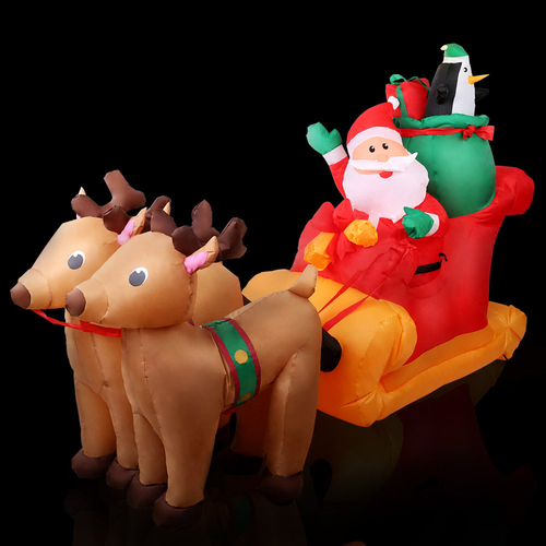 Jingle Jollys Christmas Inflatable Santa Sleigh 2.2M Outdoor