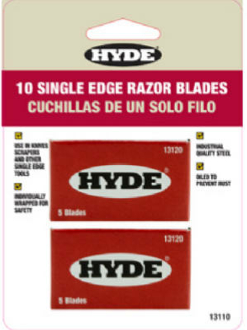 Hyde Tools 13110 Paint Scraper Single Edge Blades- 10 Pack