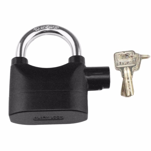 2017 New Black Waterproof Siren Alarm Padlock