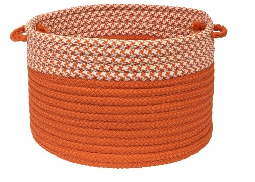 Houndstooth Dipped Basket - Orange 14''x10''