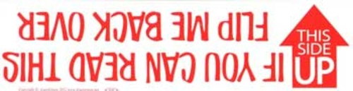 If You Can Read This Flip Me Back Over bumper sticker - 11 1/2" by 3"