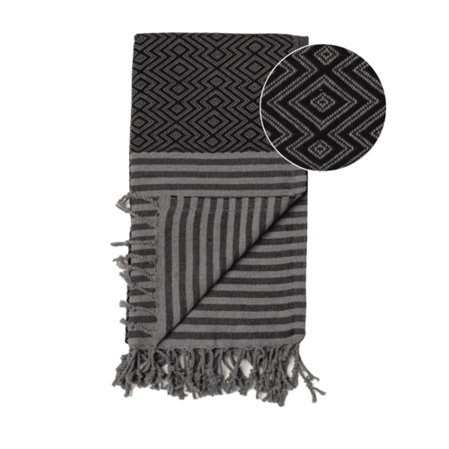 Beach Spa Turkish Hammam Towel Sahara Black