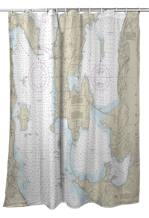 Betsy Drake SH14782 70 x 72 in. South Hero Island, VT Nautical Map