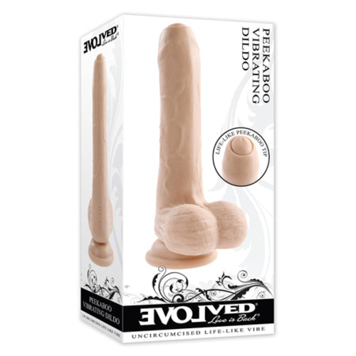 Evolved Peek A Boo Rechargeable Vibrating 8 in. Silicone Uncircumcised