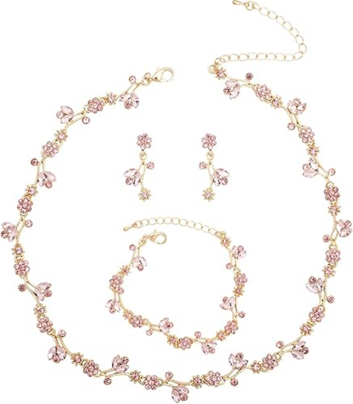 Elegant Brides Austrian Crystal Flower Choker Necklace