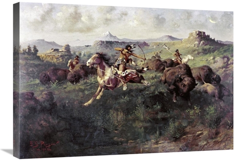 Global Gallery GCS-279330-30-142 30 in. Buffalo Hunt Art Print - Edgar