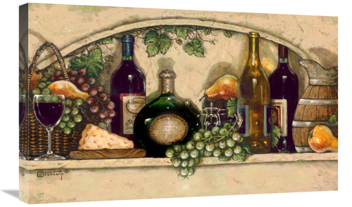Global Gallery GCS-480995-30-142 30 in. Wine, Fruit N Cheese Niche