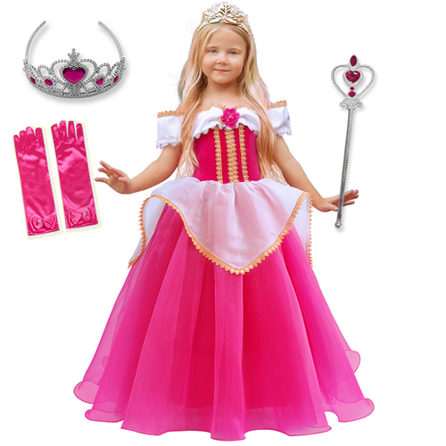 Girl Aurora Costume Dress up Princess Clothes