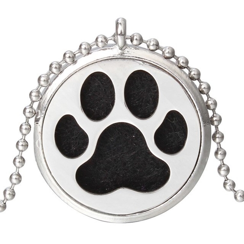 New Aroma Diffuser Necklace Paw Designs Open