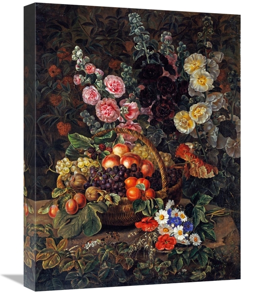 Global Gallery GCS-266628-22-142 22 in. A Still Life of Flowers & a Ba