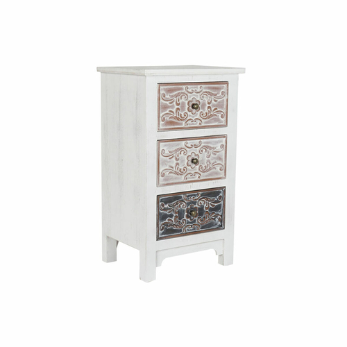 Chest of drawers DKD Home Decor Brown MDF White Dark brown Arab (48 x