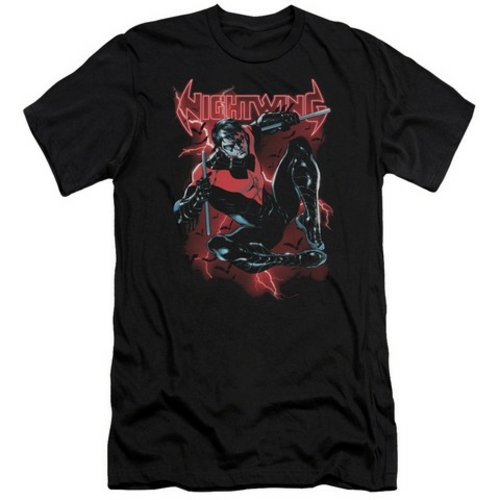 Trevco Batman-Lightwing - Short Sleeve Adult 30-1 Tee - Black- Extra L