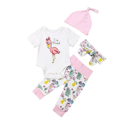 2019 Toddler  Infant Baby Girl Flamingo Romper