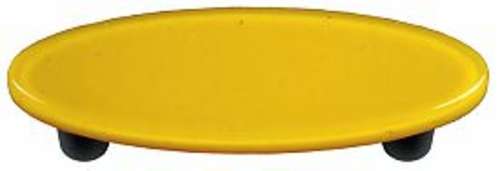 Hot Knobs HK1012-POB Sunflower Yellow Oval Glass Cabinet Pull - Black 