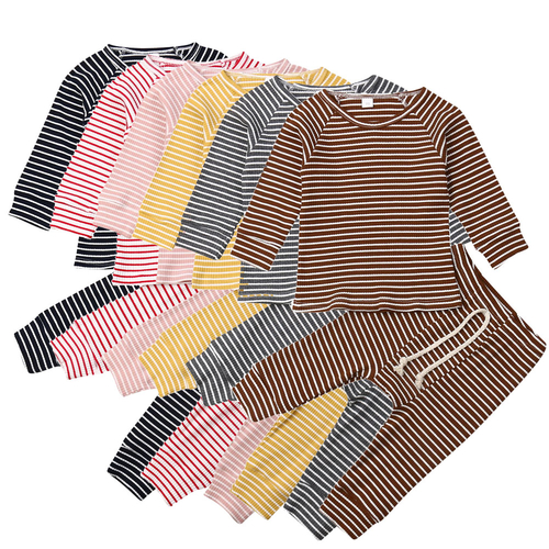 Emmababy 3PCS Infant Newborn Striped Sweatshirt