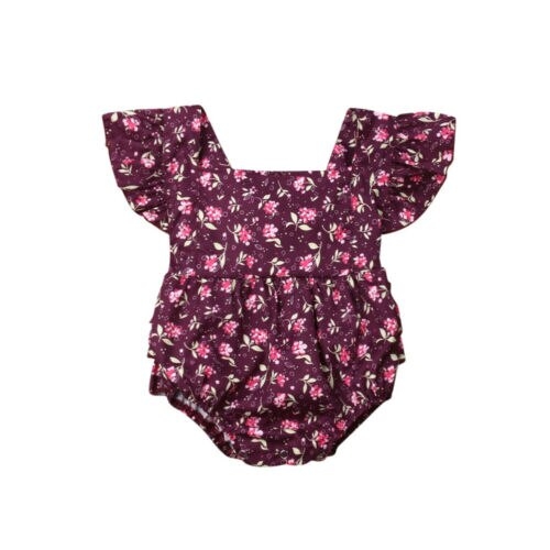 Newborn Baby Girl Clothes Flower Ruffle Romper