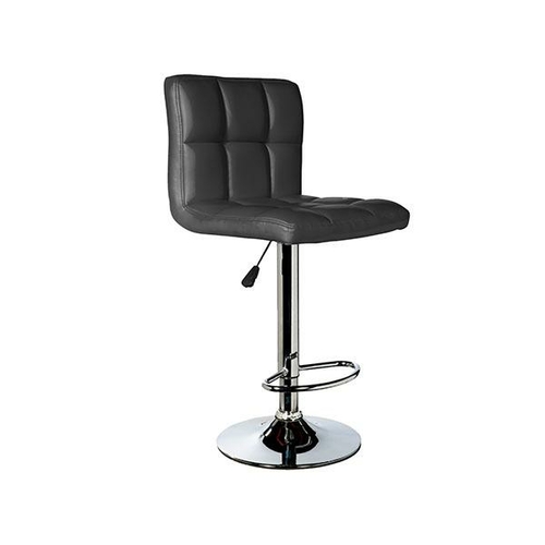 2Pcs Stella Adjustable Barstools Black High Back Chrome Swivel