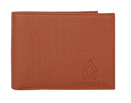 Men Travel Brown Genuine Leather Wallet  (Size-FREE) (Color-BROWN)