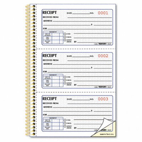 Rediform 8L829 Receipt  2-3/4 x 5  Carbonless Duplicate  225 Sets/Book