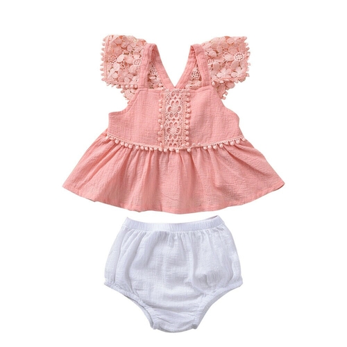 Newborn Baby Girl Clothes Sets Pink Lace Floral