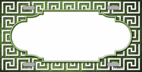 Smart Blonde LP-7508 Lime Green White Scallop Greek Key Oil Rubbed Met