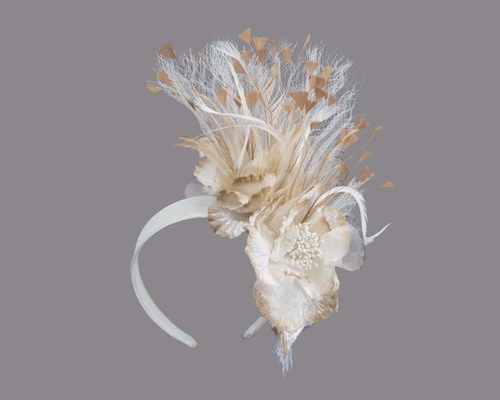 Cream & natural designers flower fascinator